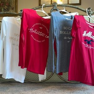 ❤️🤍🩶SET OF 4 HOLLISTER SMALL TOPS ❤️🤍🩶
